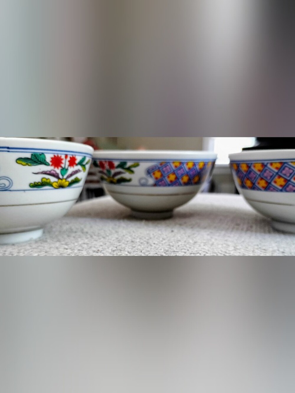 (3) Vintage mid-century porcelain rice/soup